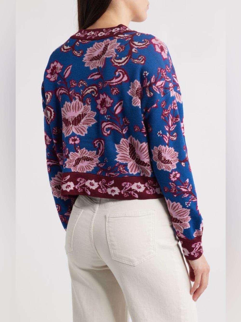 Farm Rio Flower Delicacy Jacquard Cardigan M - Picture 4 of 7